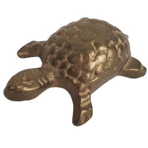 Vntg Brass Mini Turtle Figurine. Made In Korea. 3"
